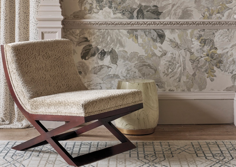 Zoffany Darnley grey rose wallpaper