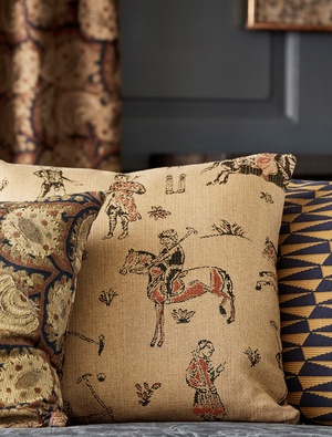 Close up image of brown patterned cushions Close up image of brown patterned cushions