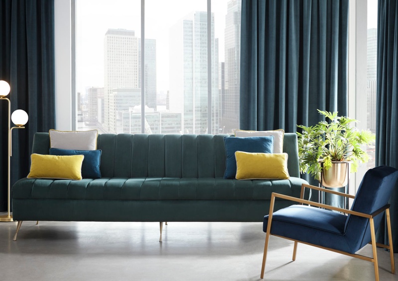 Clarke and Clarke Miami collection fabrics on sofa Clarke and Clarke Miami collection fabrics on sofa