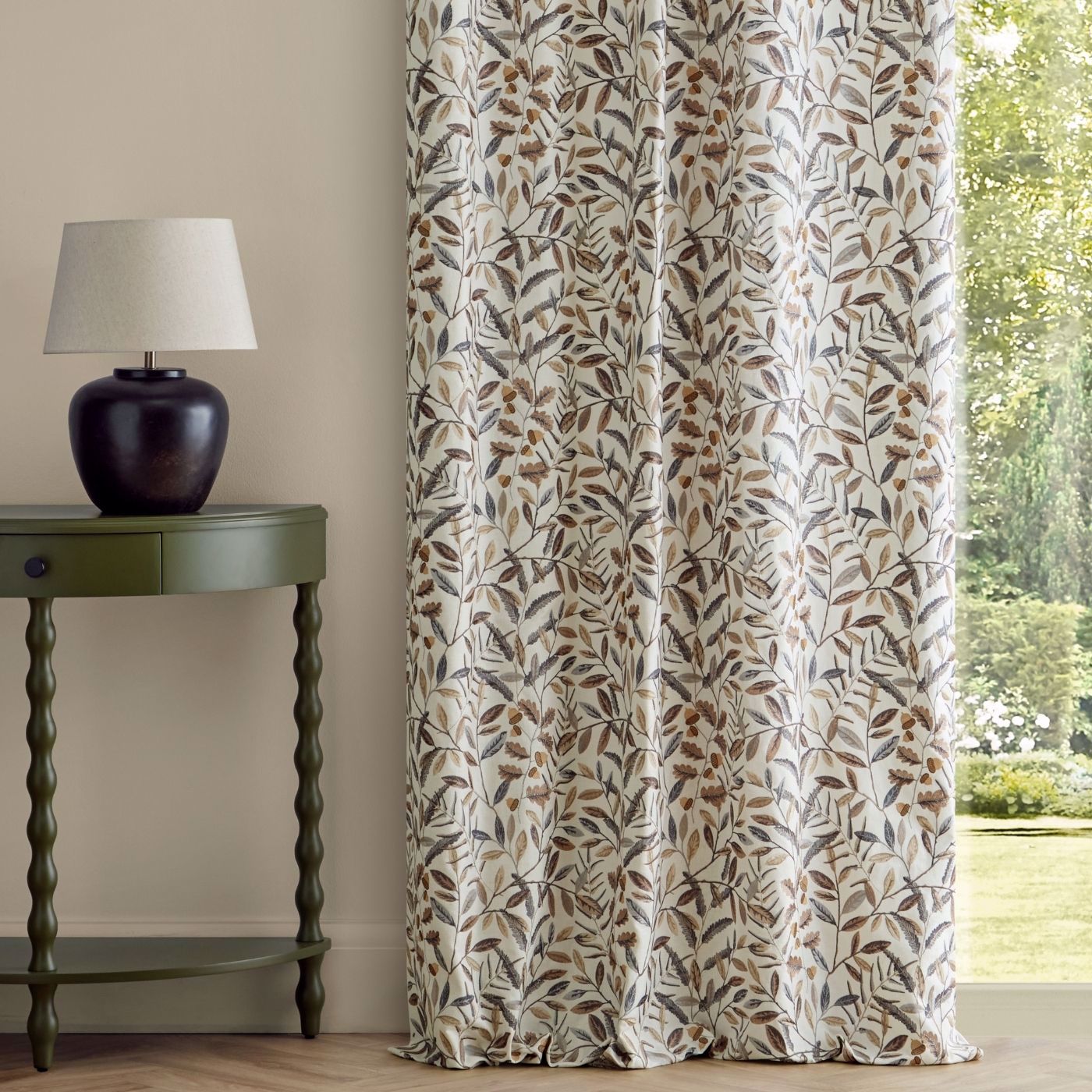 Quercus Linen/ Steel Blue Fabric by SAN