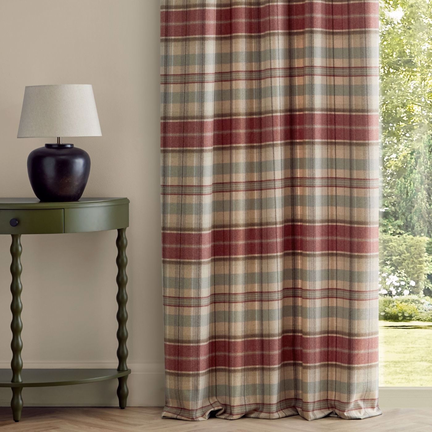 Byron Cherry/Biscuit Fabric by SAN