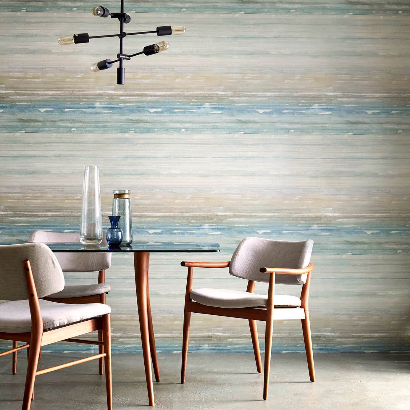 Anthology Elements Wide Width Stone/Teal Wallpaper by HAR