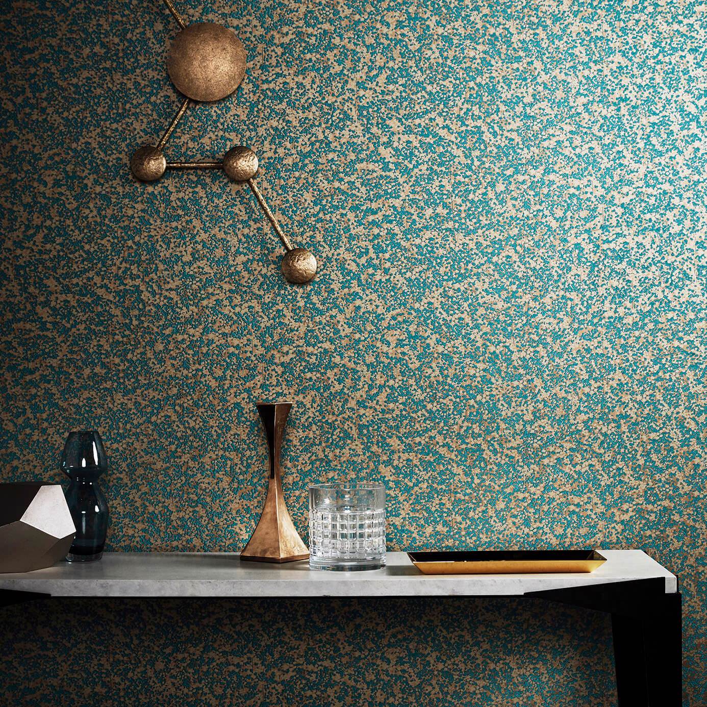 Coral Wide Width Amethyst/Gilver Wallpaper by HAR