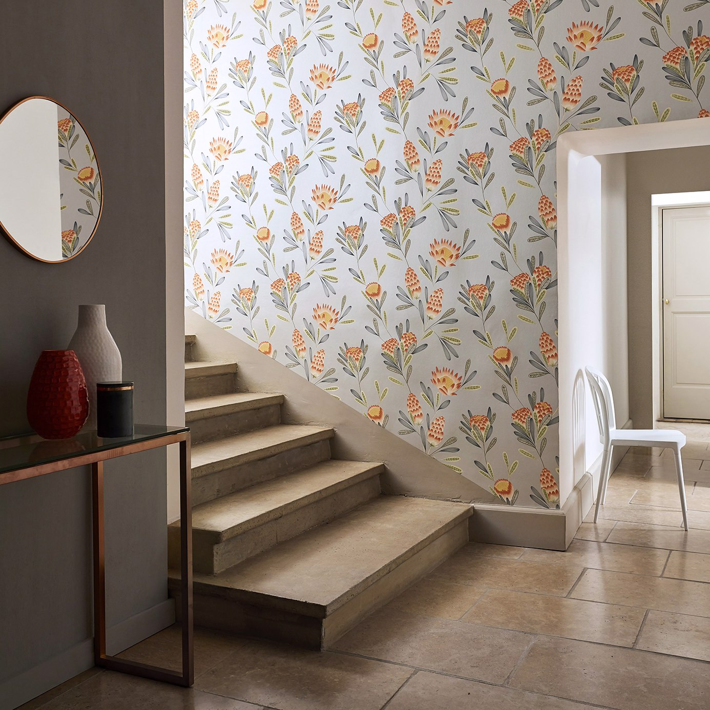 Cayo Wide Width Ochre/Linen Wallpaper by HAR