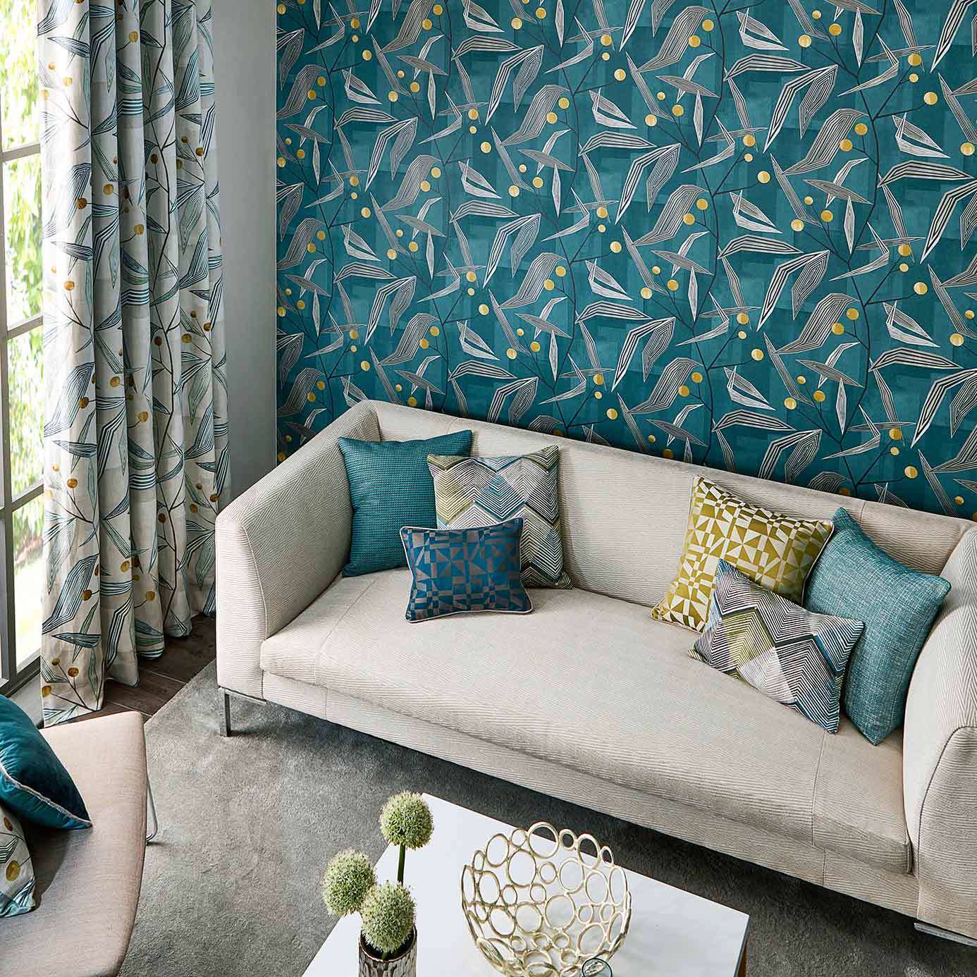 Entity Seaglass/Taupe Wallpaper by HAR