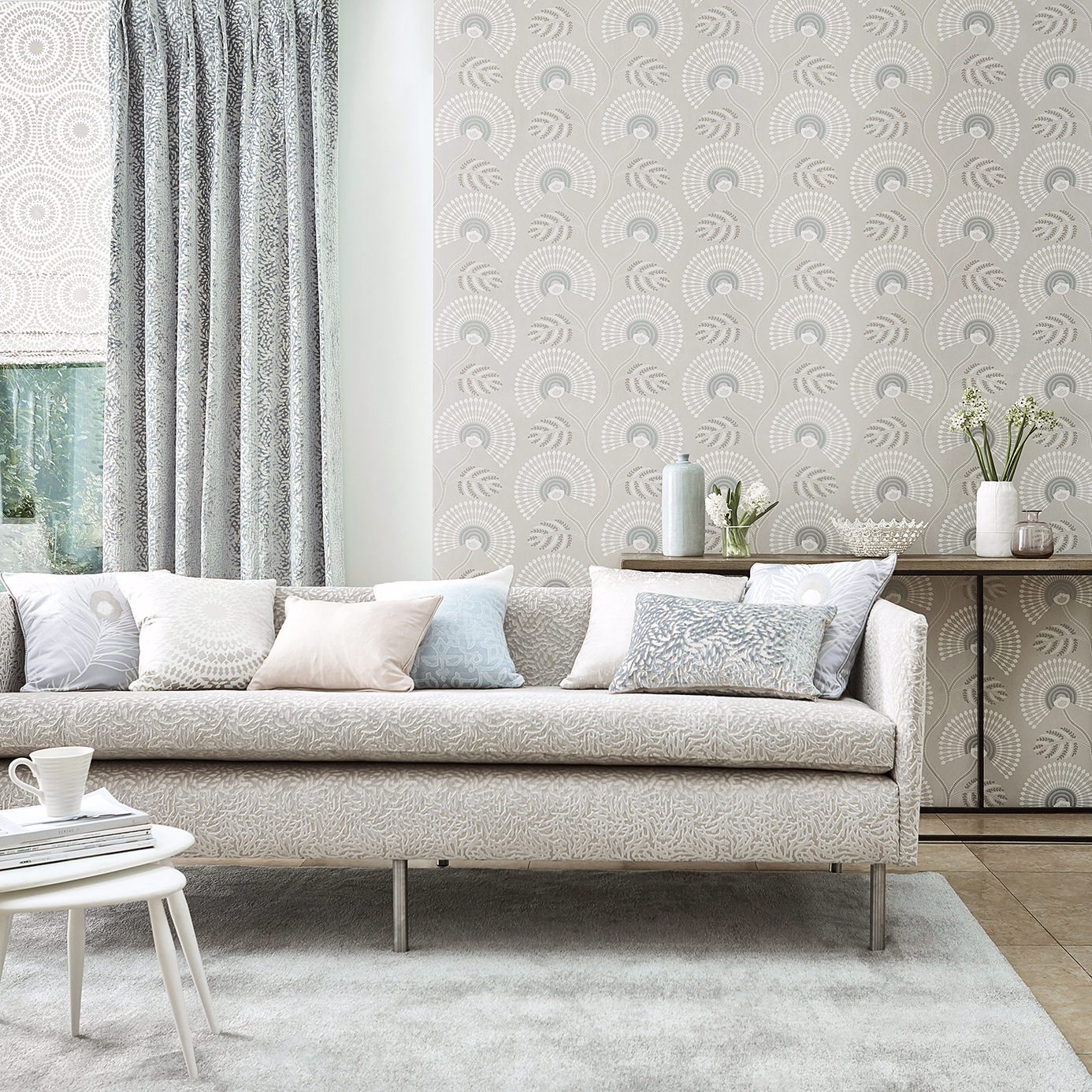 Louella Linen/Silver Wallpaper by HAR