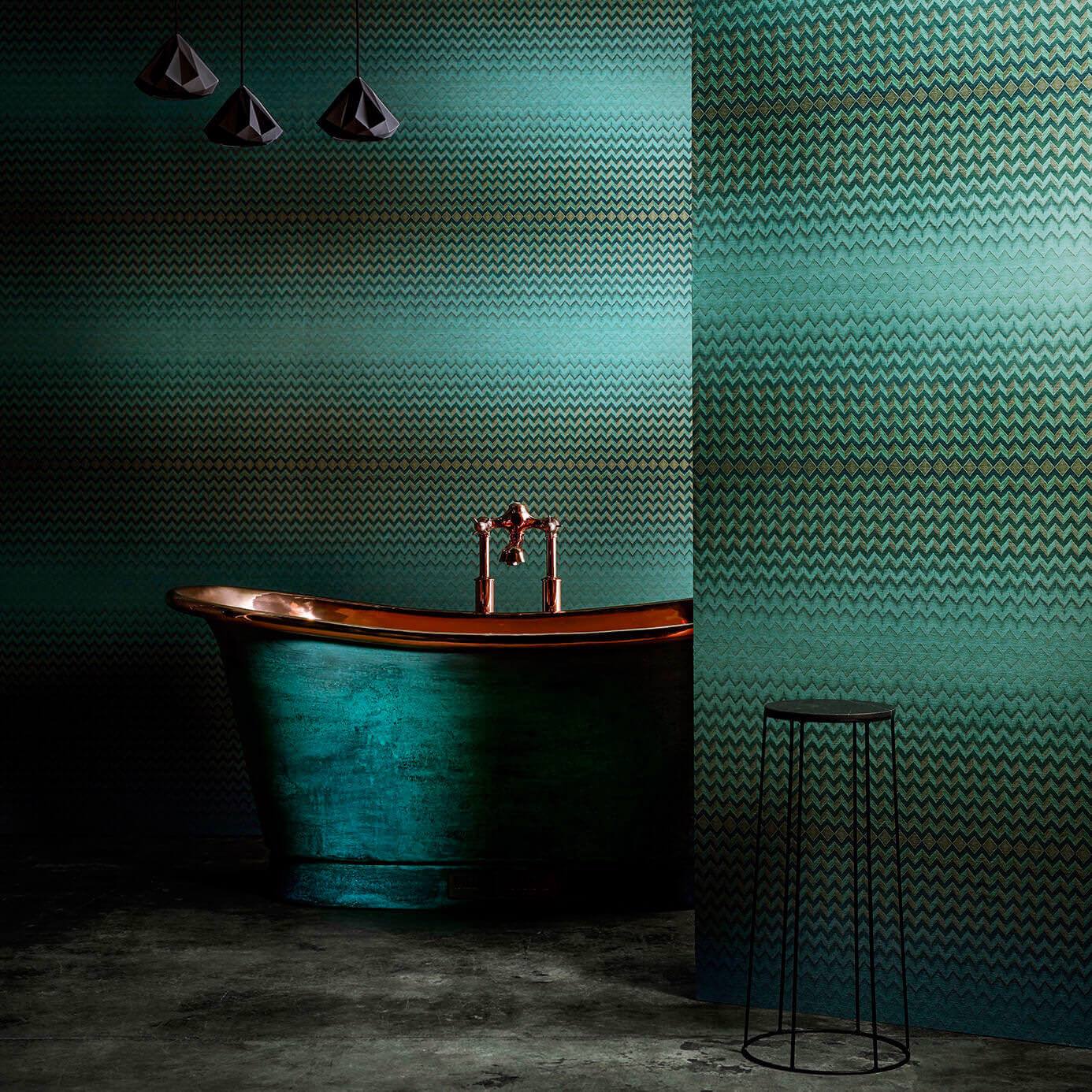 Anthology Modulate Emerald/Kingfisher Wallpaper by HAR