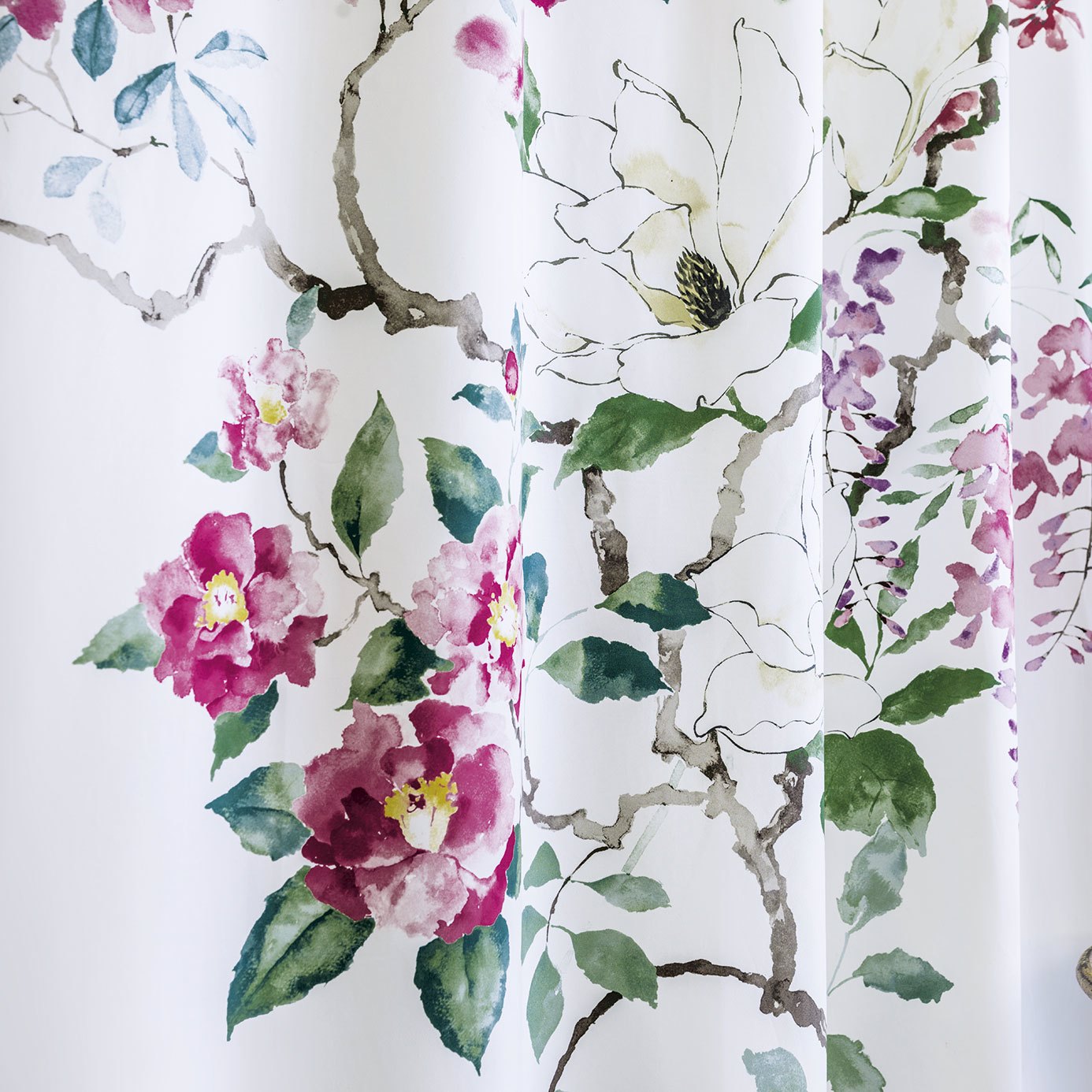 Magnolia & Blossom Blossom/Leaf Fabric by SAN