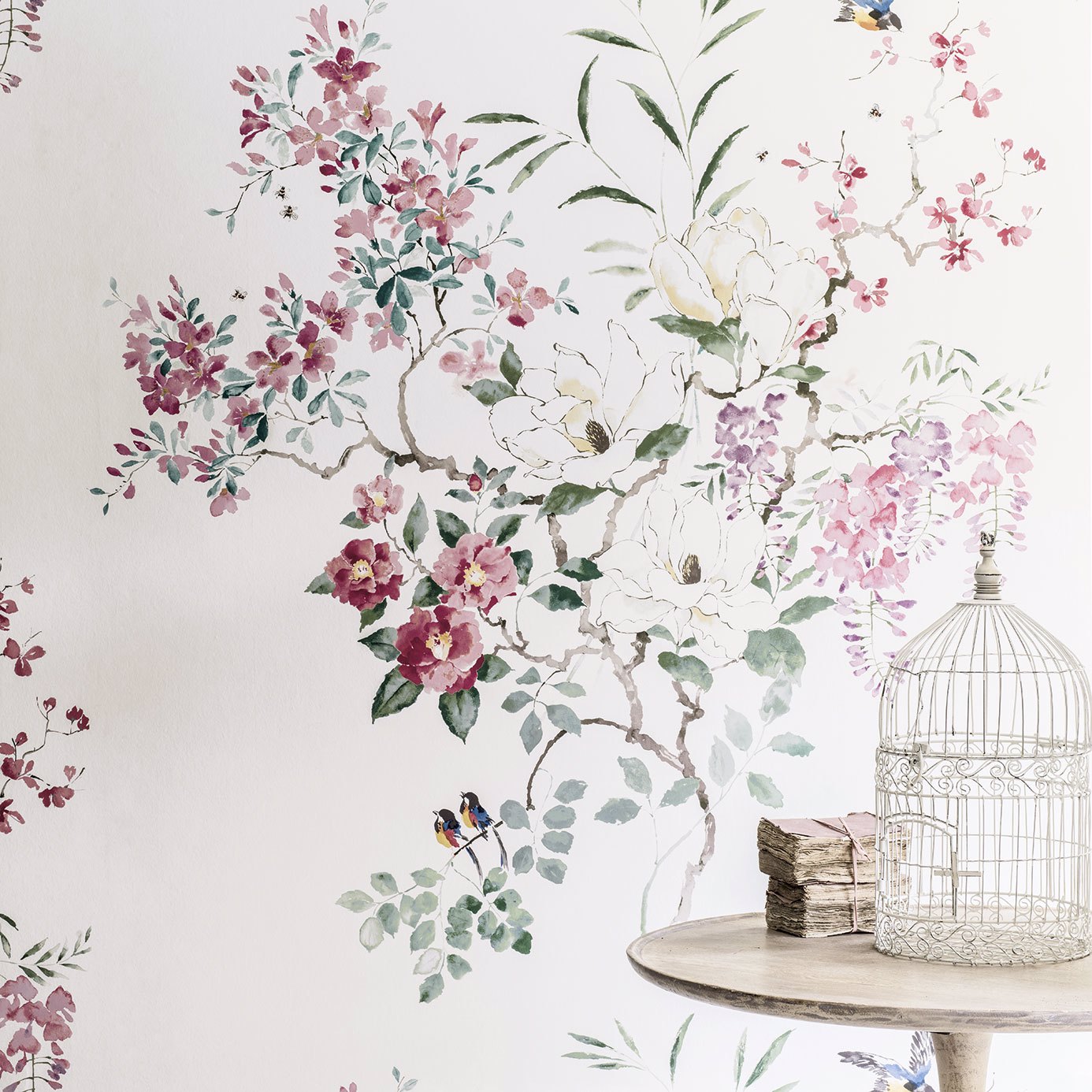 Magnolia & Blossom Panel B Blossom/Leaf Wallpaper by SAN