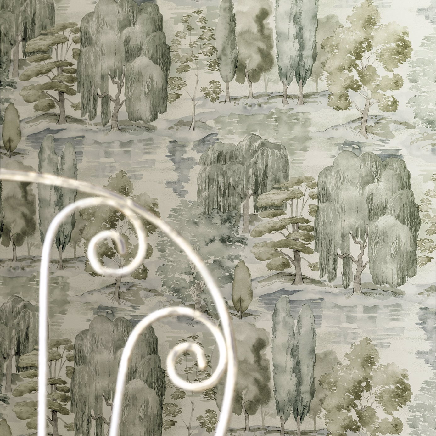 Waterperry Gilver/Linen Wallpaper by SAN