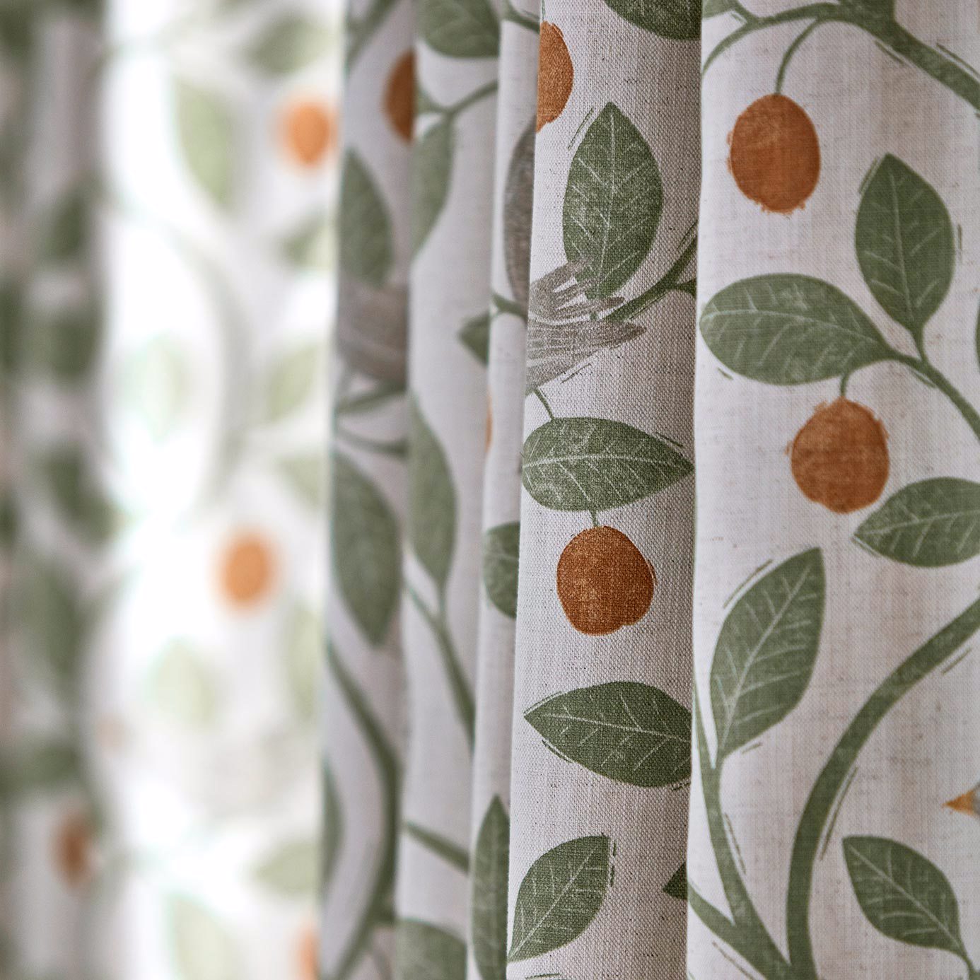 Damson Tree Brick/Fennel Fabric by SAN