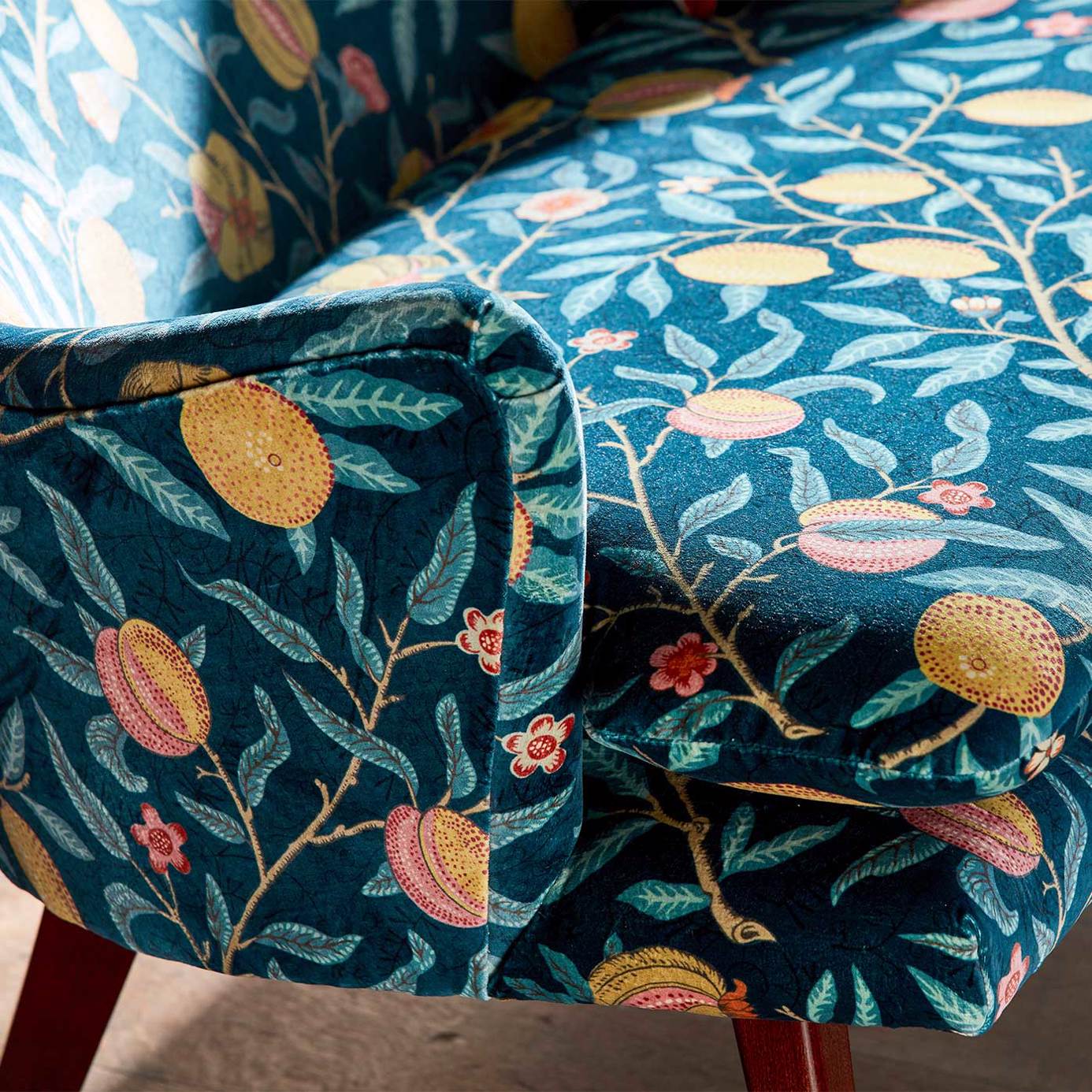 Fruit Velvet Indigo/Slate Fabric by MOR