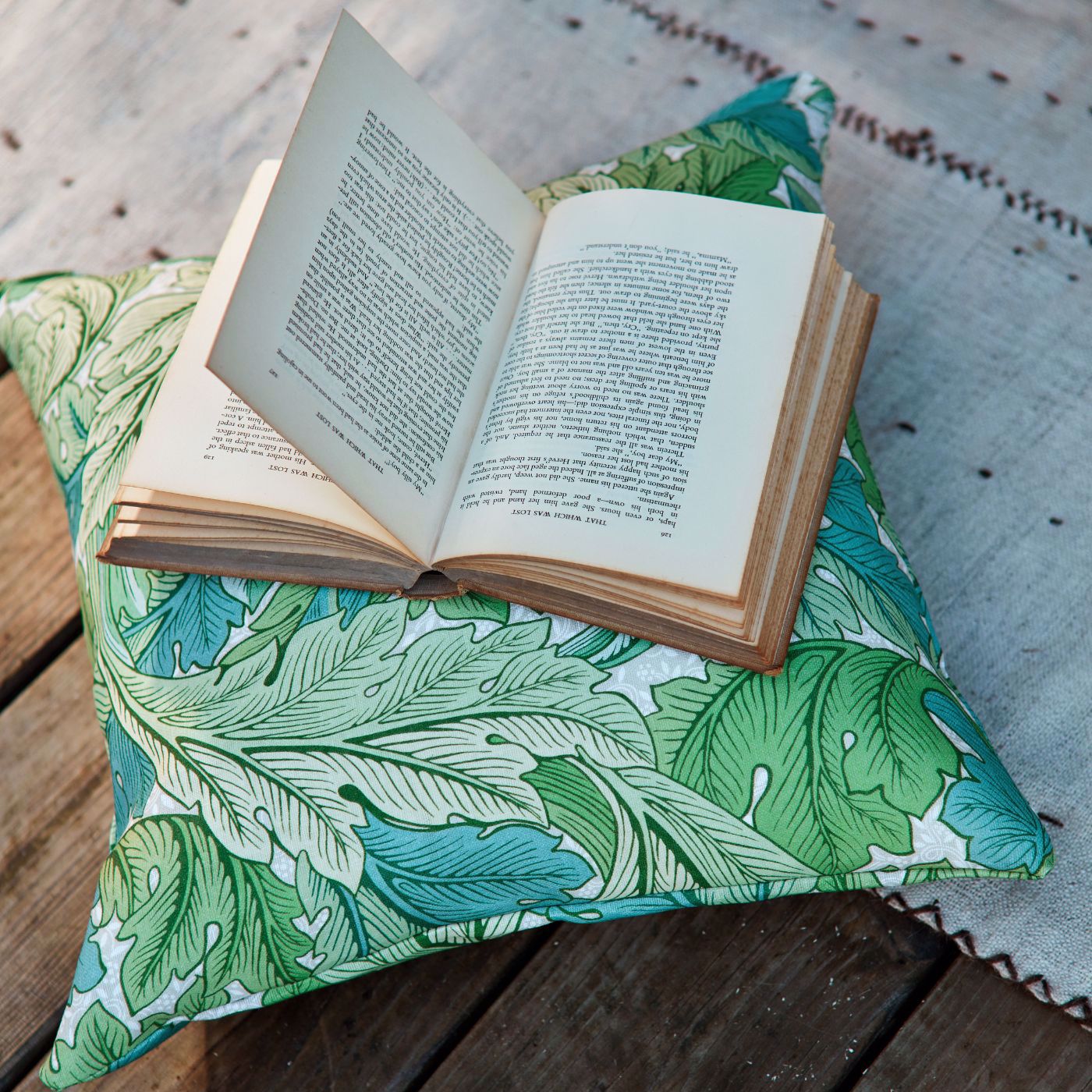 Acanthus Nettle/Sky Blue Fabric by MOR
