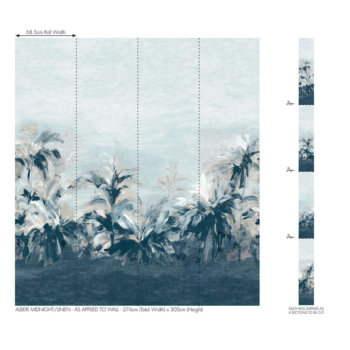 Alberi Midnight/Linen Banner Wallpaper by CNC