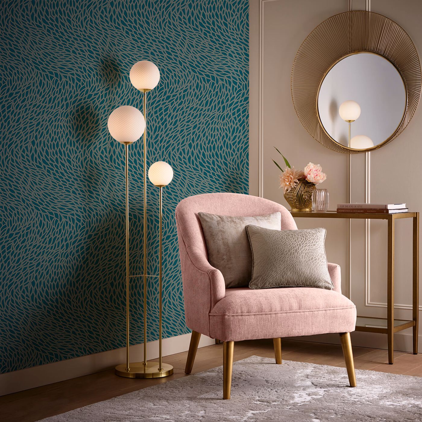 Corallino Teal Wallpaper by CNC
