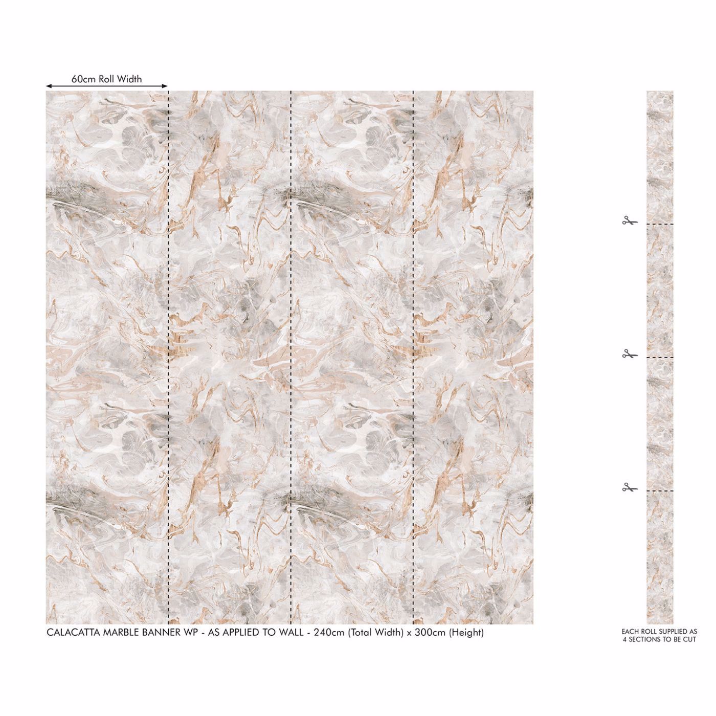 Calacatta Marble Banner Wallpaper by CNC