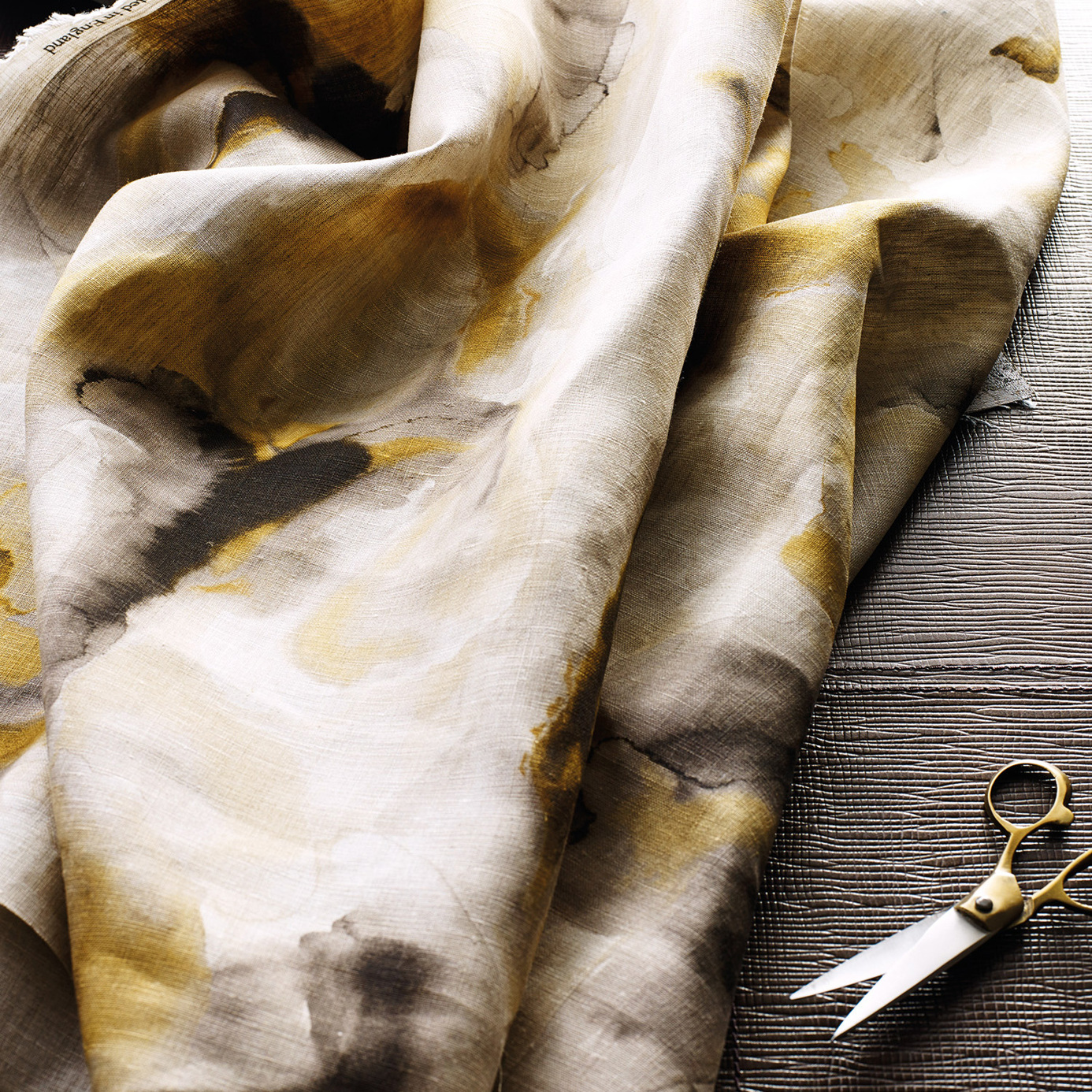 Water Iris Gold/Charcoal Fabric by ZOF