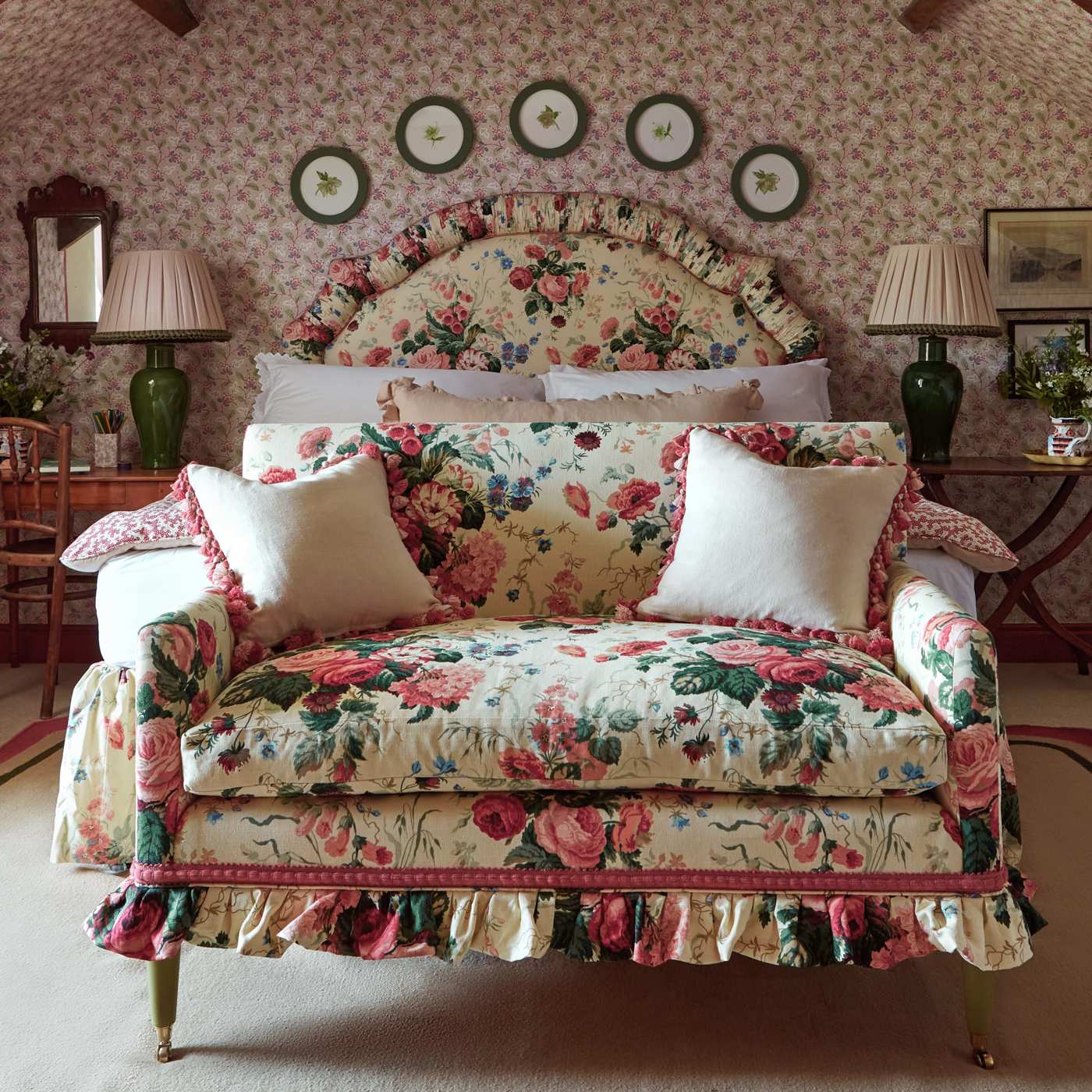 Stapleton Park Cream/Pink Fabric by SAN