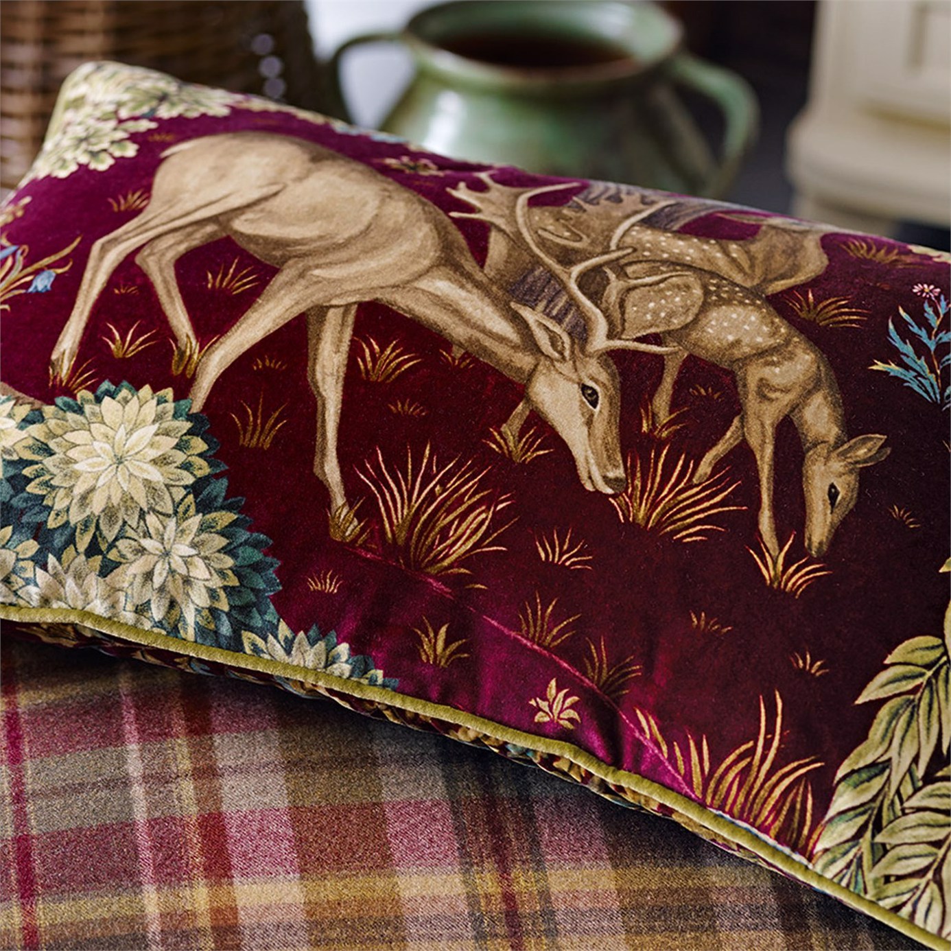 The Brook Tapestry Red Fabric by MOR
