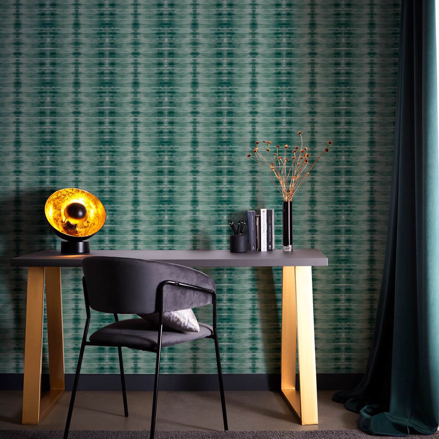 Etera Teal Wallpaper by CNC