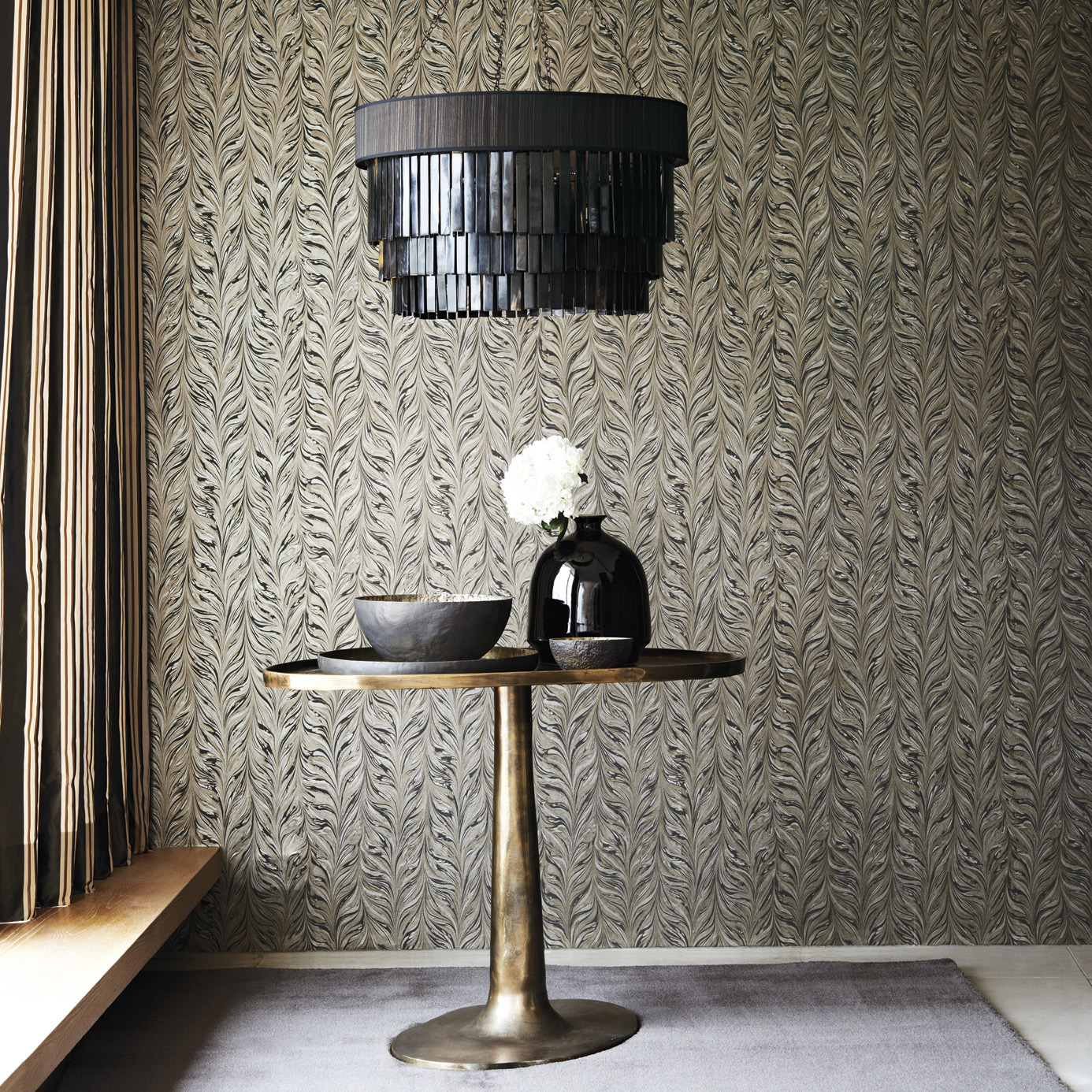 Ebru Sapphire Wallpaper | Zoffany by Sanderson Design