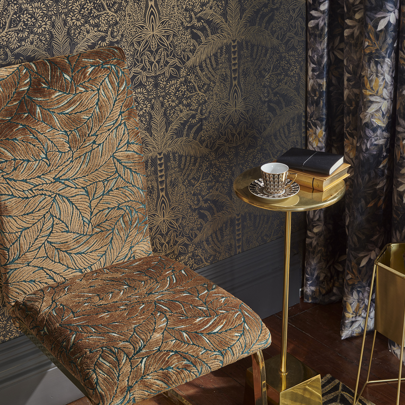 Selva Antique/Gold Fabric by CNC