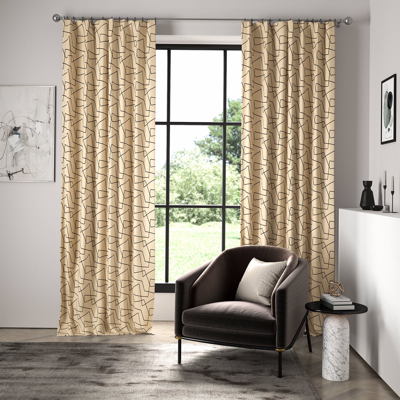 Extensity Calico/ Ebony Fabric by HAR