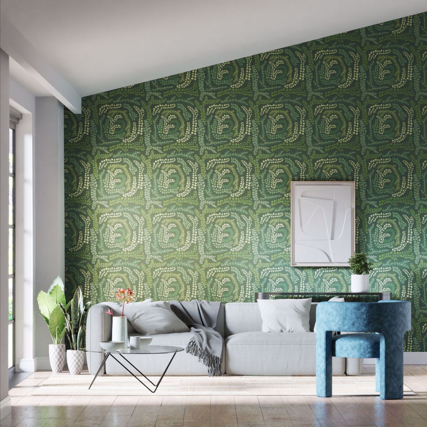 Fayola Fig Leaf/Clover Wallpaper by HAR