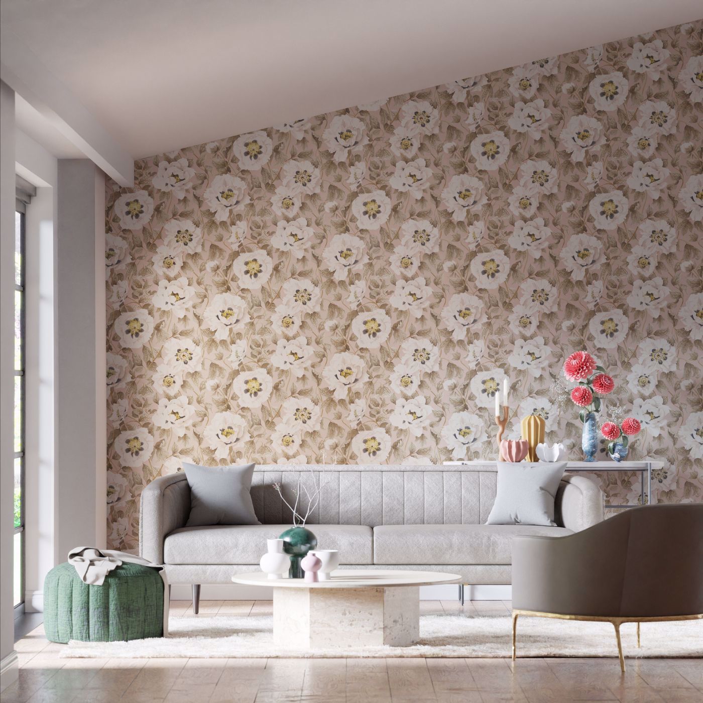 Florent Positano/Maple/Graphite Wallpaper by HAR