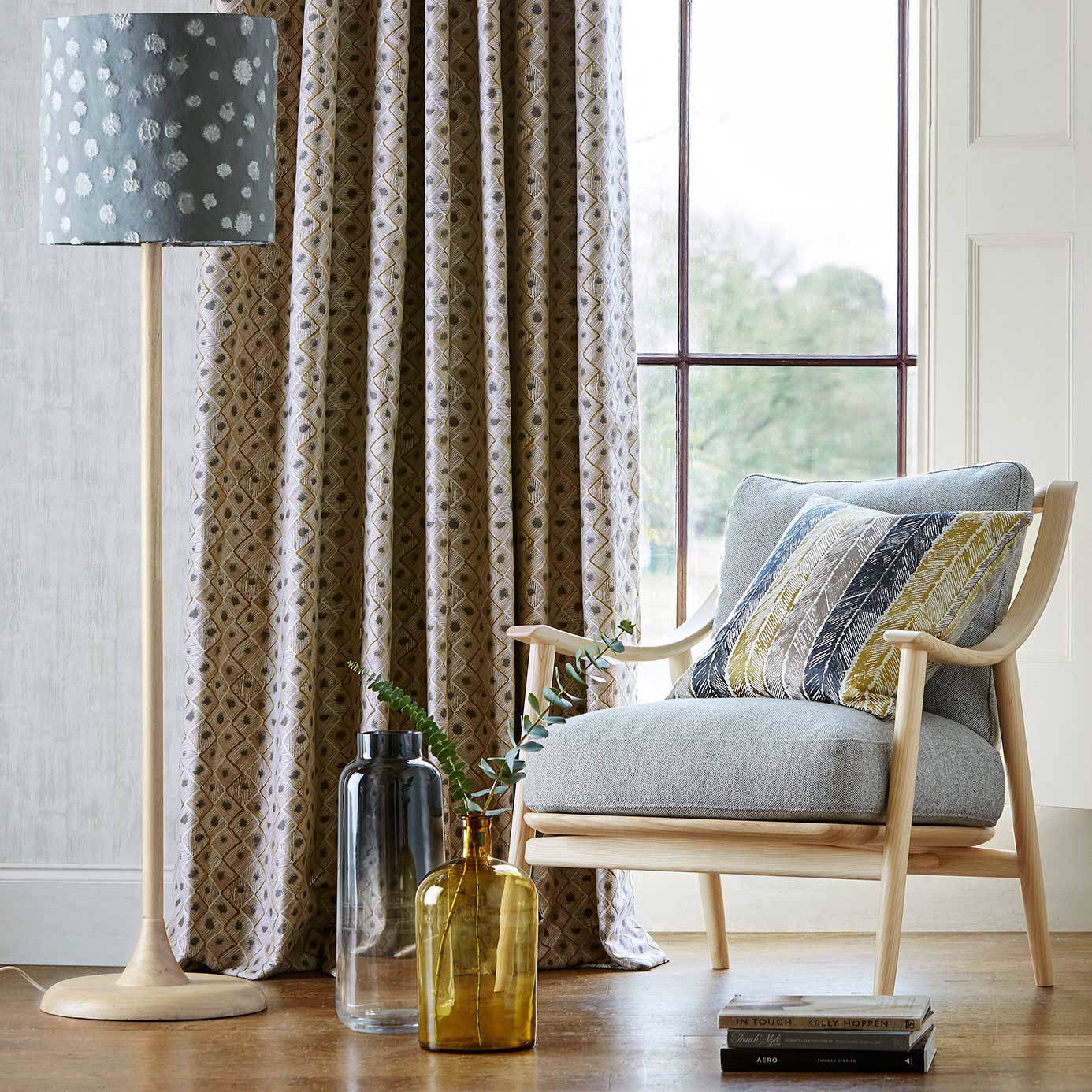 Coralite Brass Fabric | Harlequin by Sanderson Design