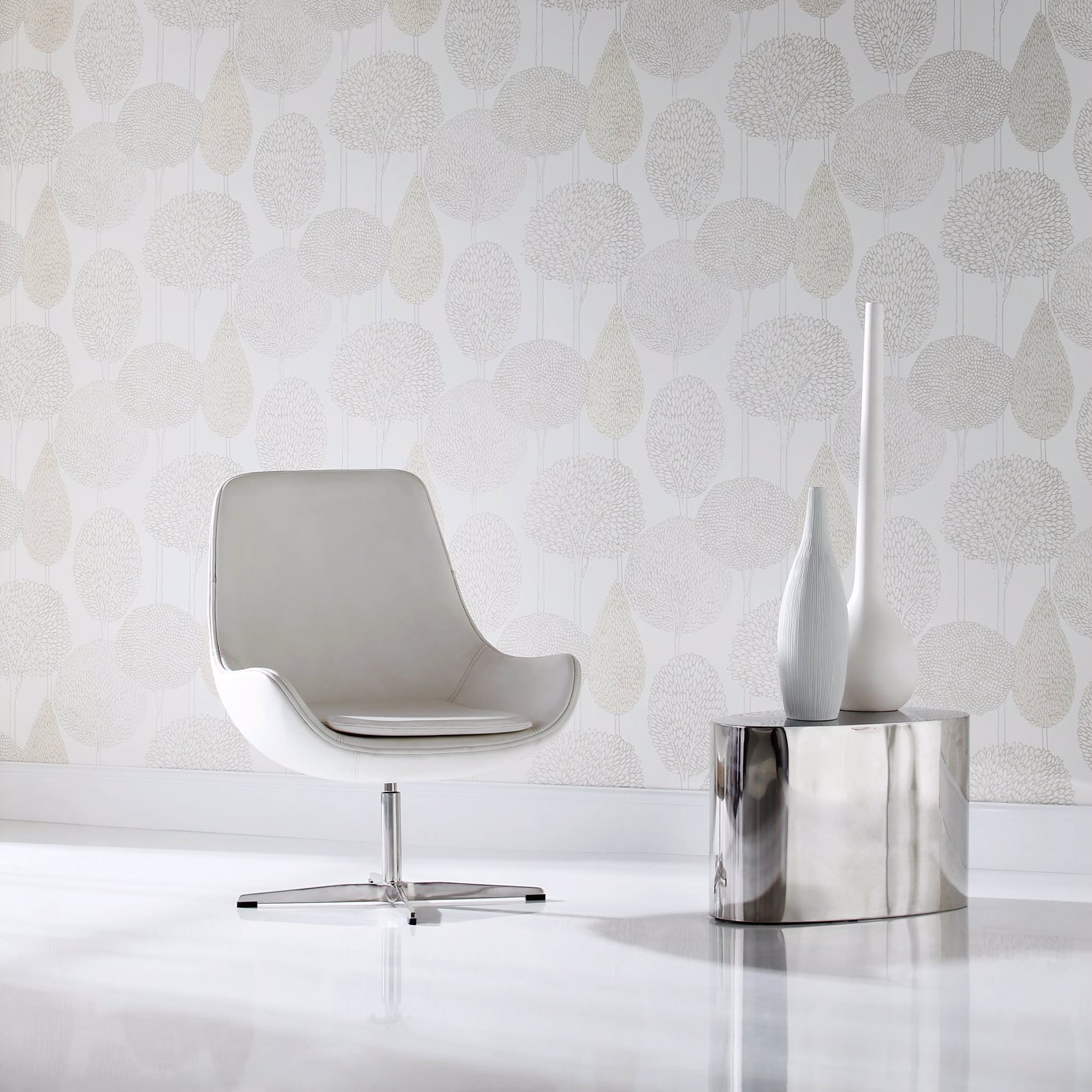 Silhouette Pearlesant Neutrals Wallpaper by HAR
