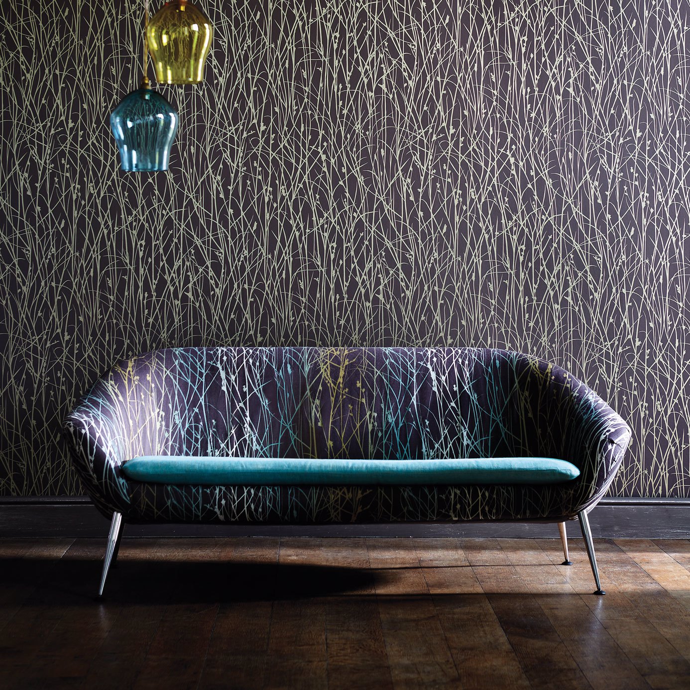 Grasses Steel/Pewter Wallpaper by HAR
