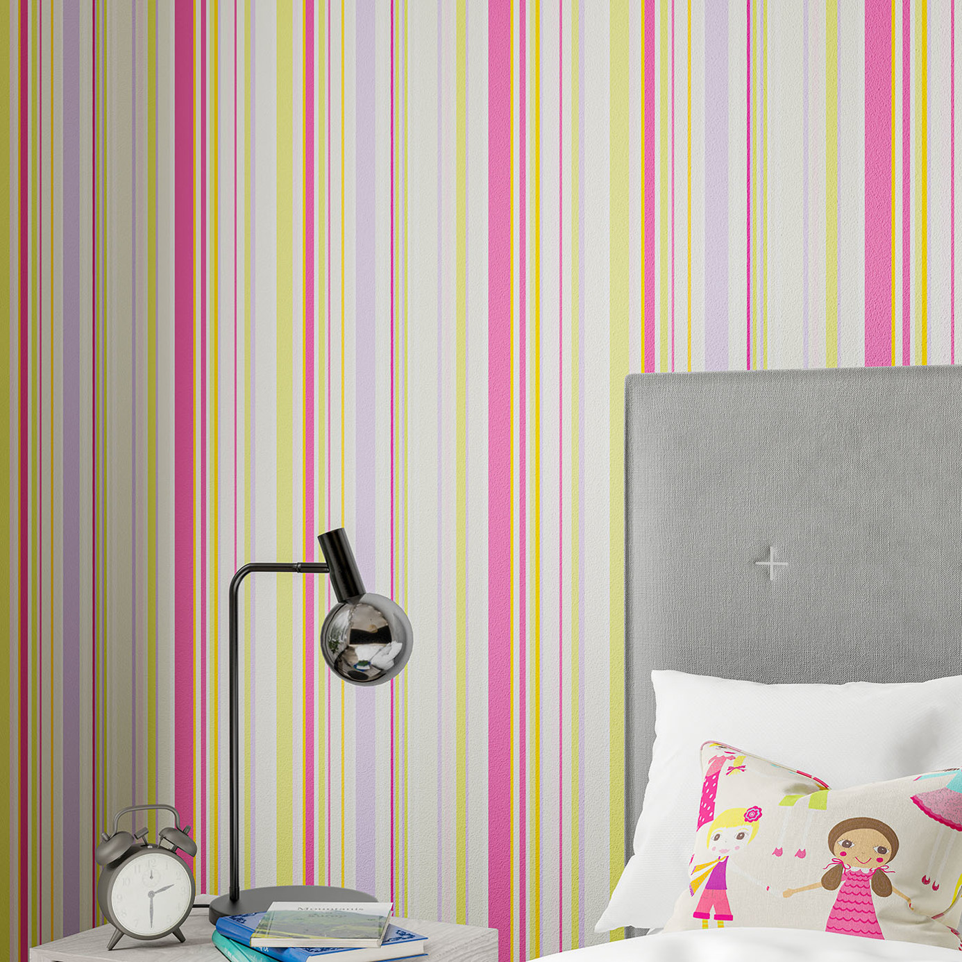 Rush Strawberry Sailor Blue Apple And Neutrals Wallpaper by HAR
