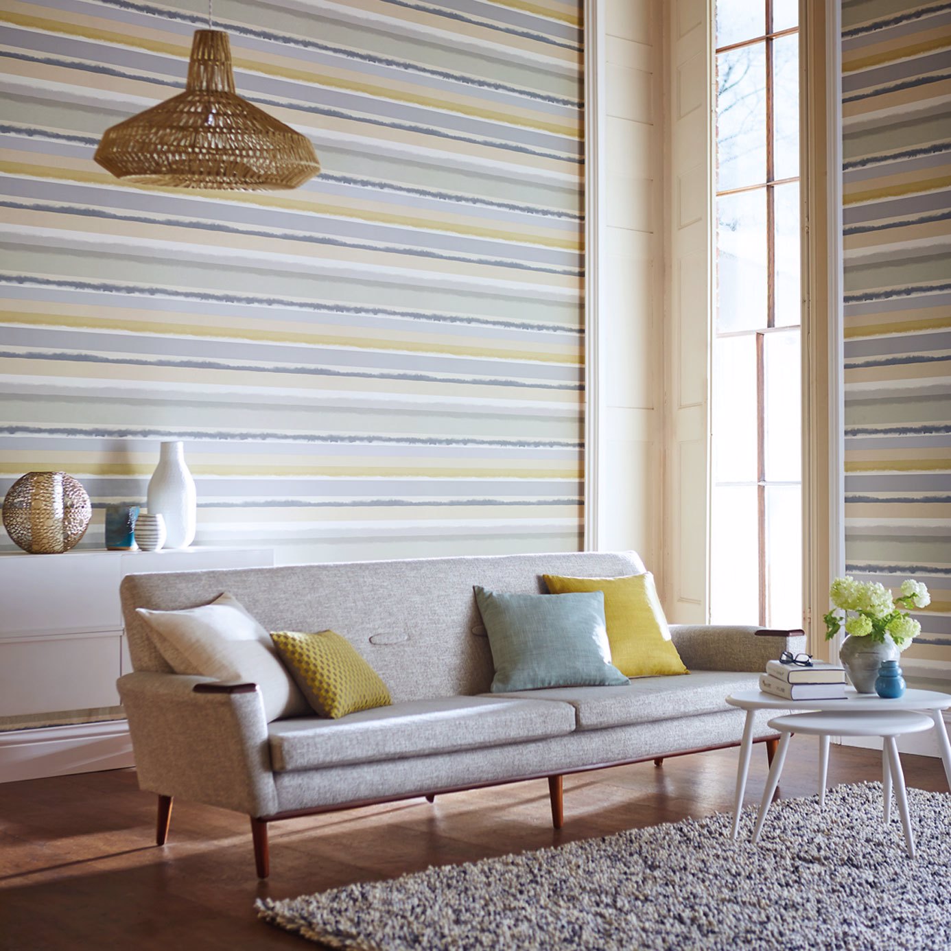 Prairie Duckegg Sand and Slate Wallpaper by HAR