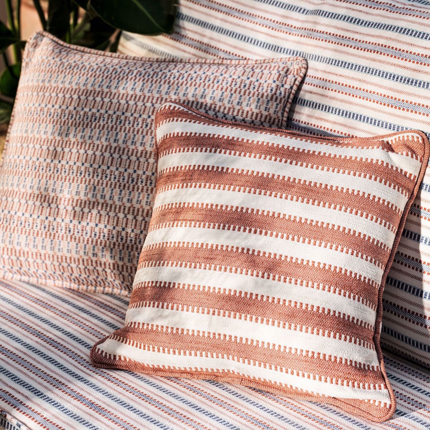 Ocala Stripe Grass/Chalk Fabric by HAR