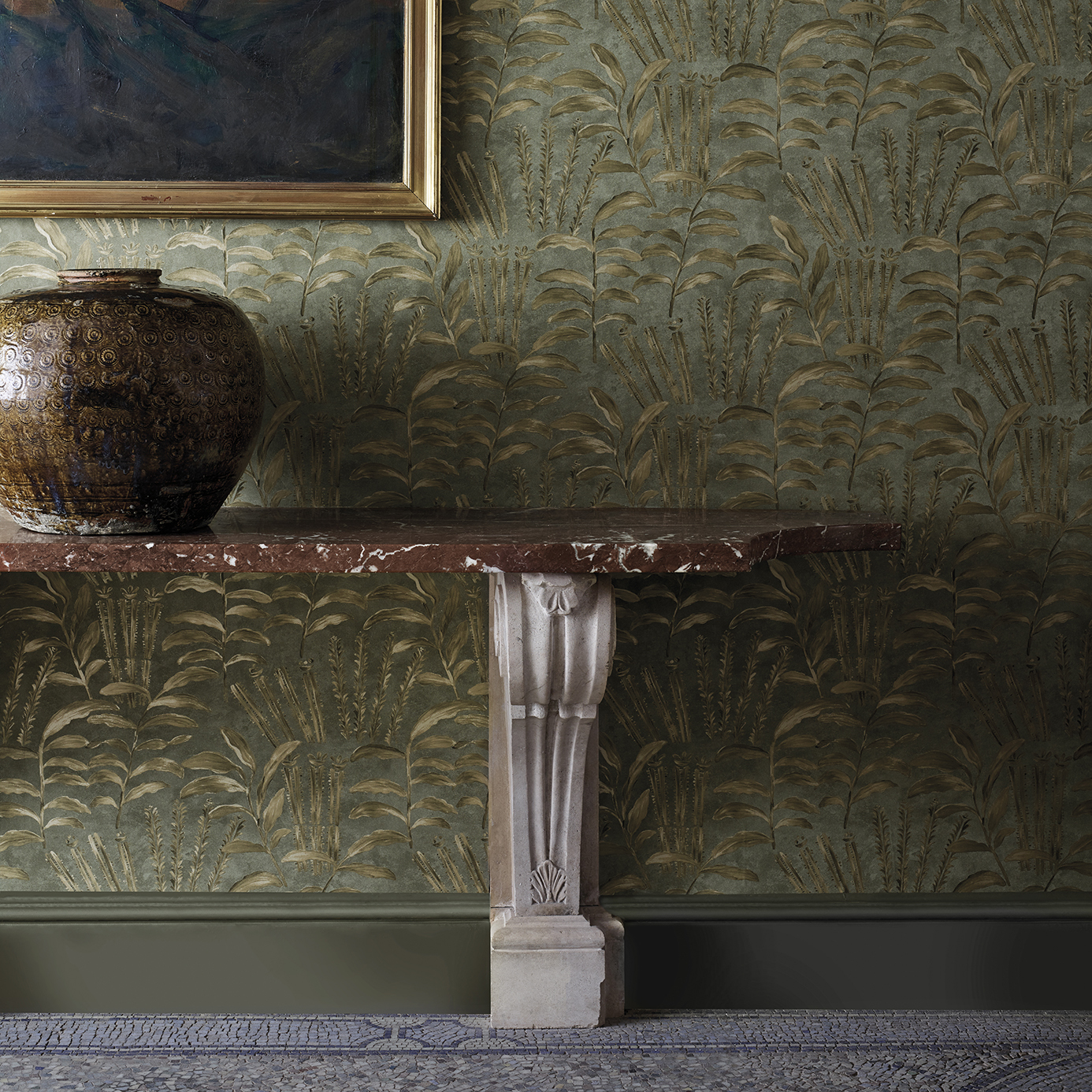 Highclere Olivine Wallpaper by ZOF
