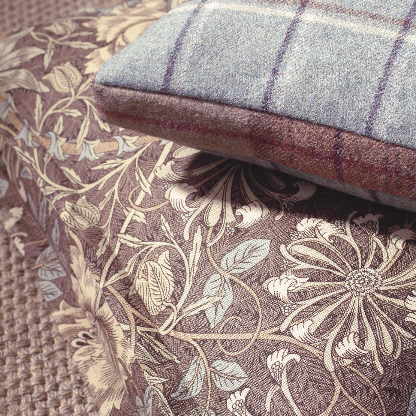 Honeysuckle & Tulip Privet/Honeycombe Fabric by MOR