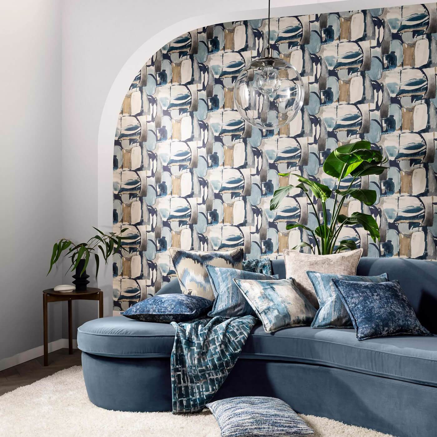 Figura Denim/Linen Wallpaper by CNC