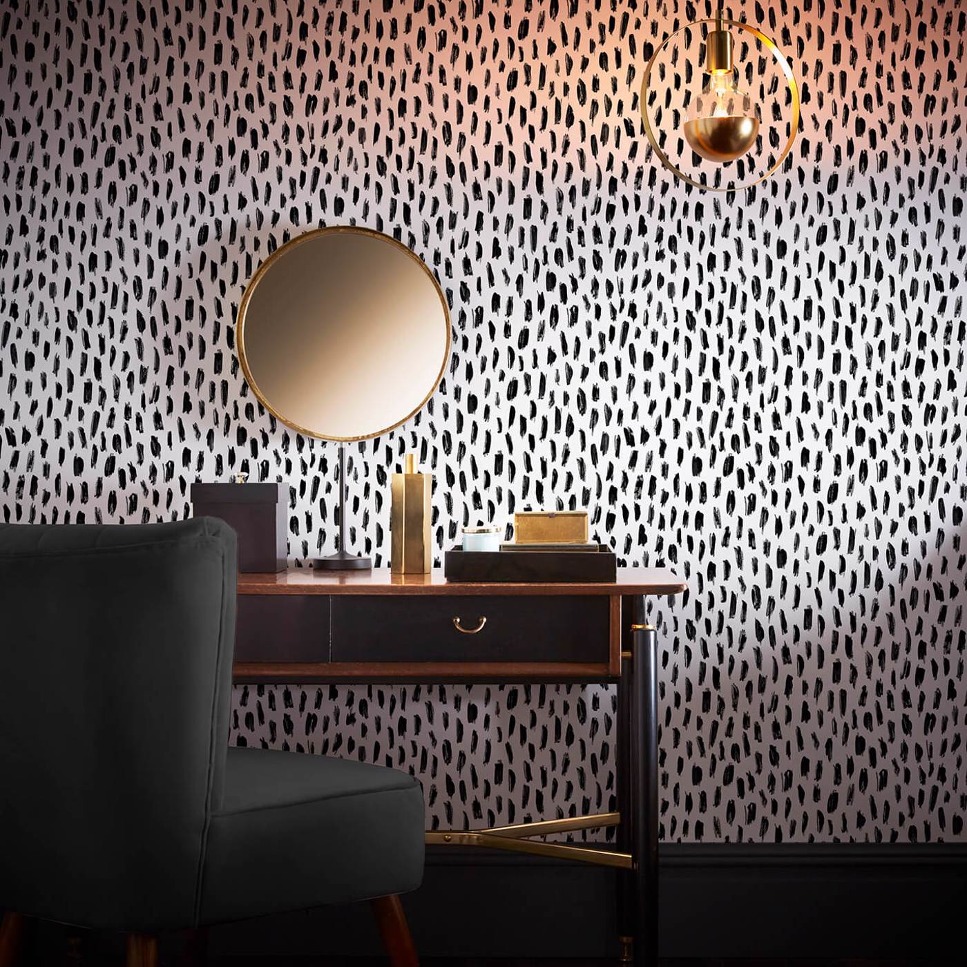 Loxley Ivory/Noir Wallpaper by CNC