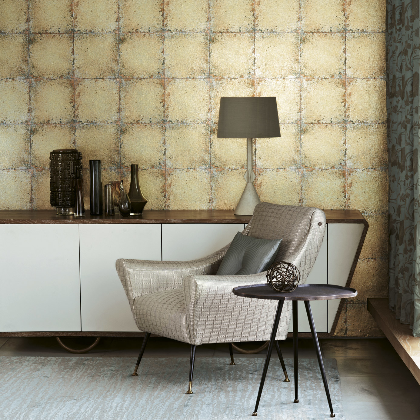 Lustre Tile Gold Wallpaper by ZOF