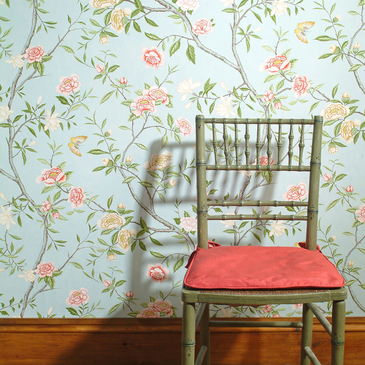 Nostell Priory Old Gold/Green Wallpaper by ZOF