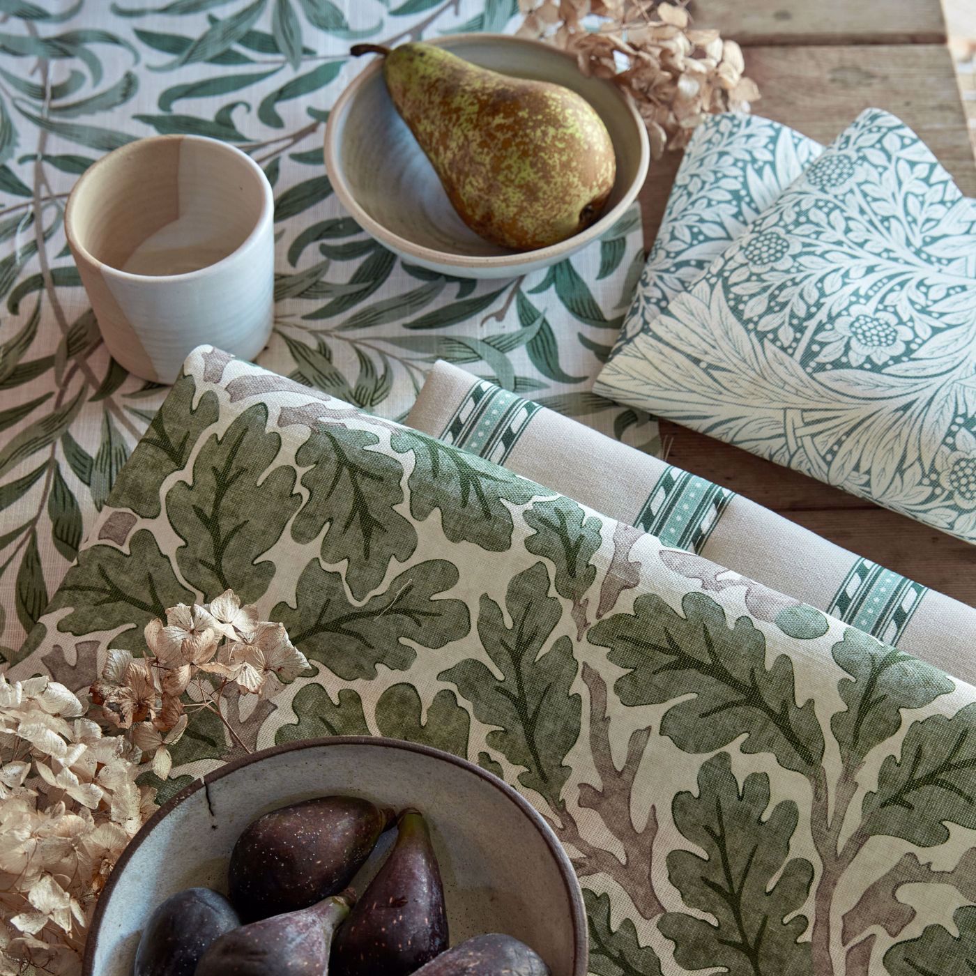 Oak Sage Green Fabric by MOR