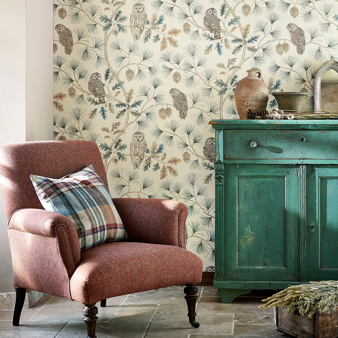 Owlswick Whitstable Blue Wallpaper by SAN