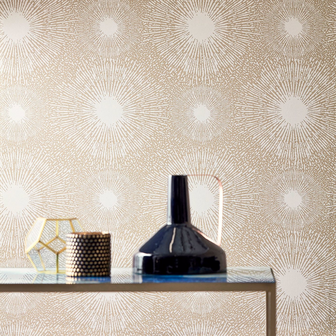 Anthology Perlite Gold Iridescent / Coal Wallpaper by HAR