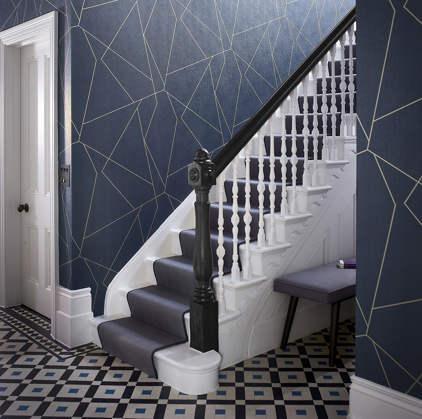 Parapet Indigo Wallpaper by HAR