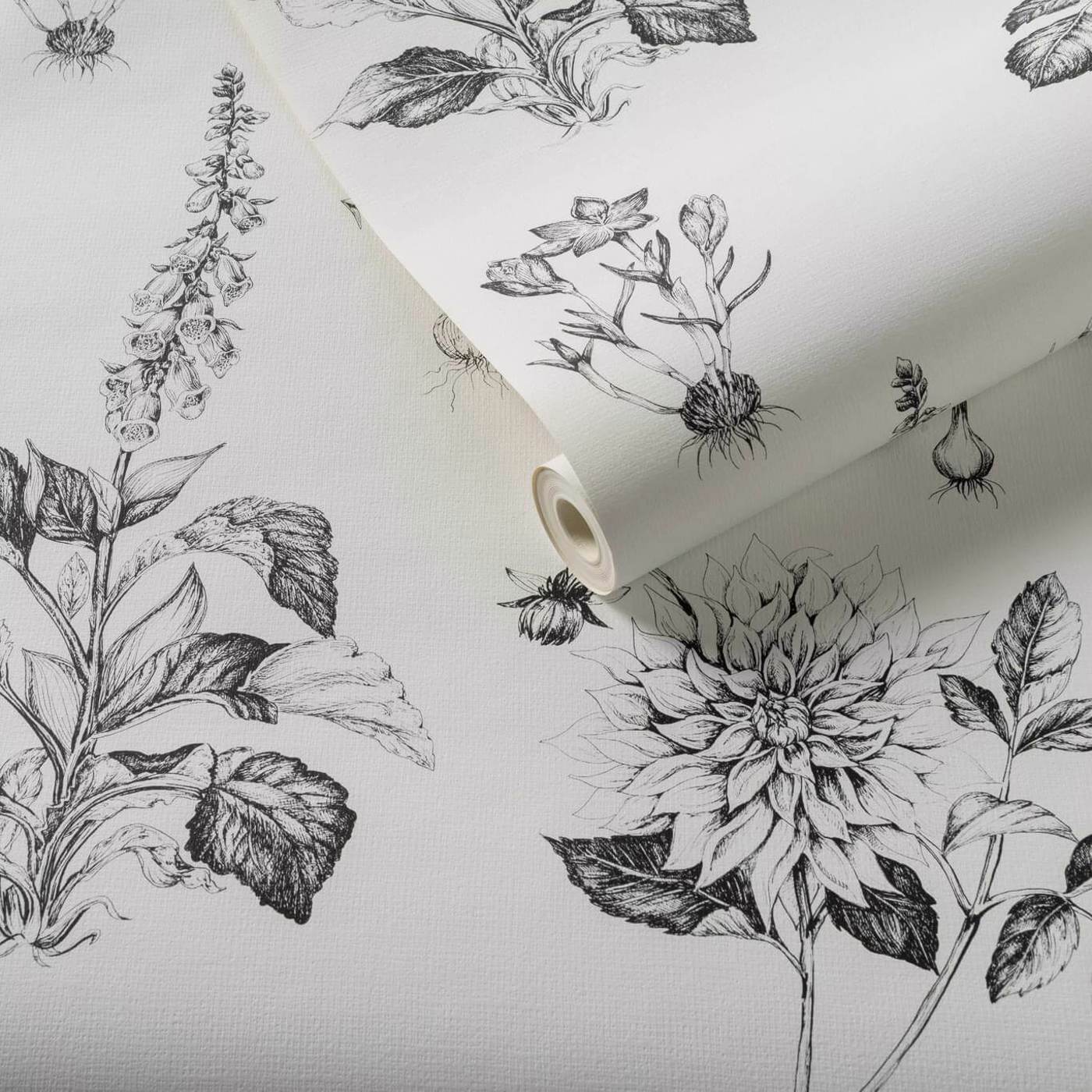 Roseraie Charcoal Wallpaper by CNC