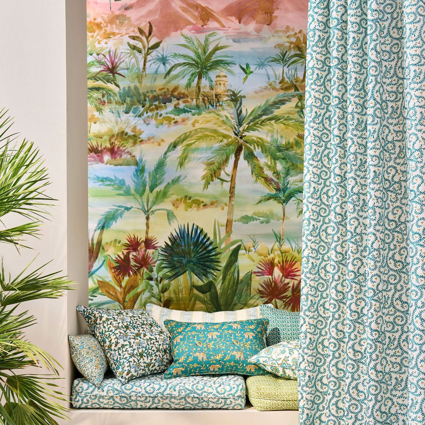 Gamthi Teal Fabric by CNC