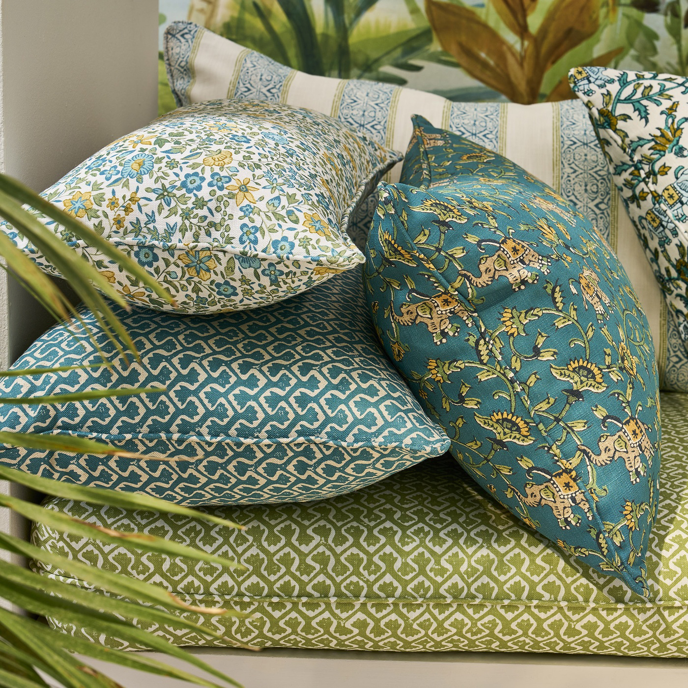 Gamthi Teal Fabric by CNC