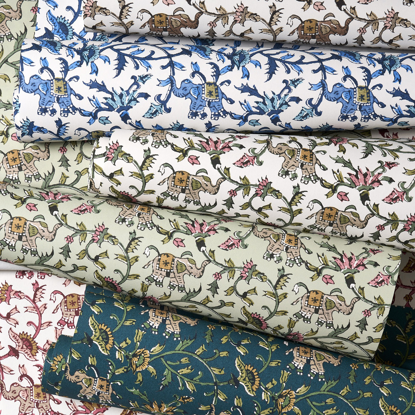 Hathi Sage/Blush Wallpaper by CNC