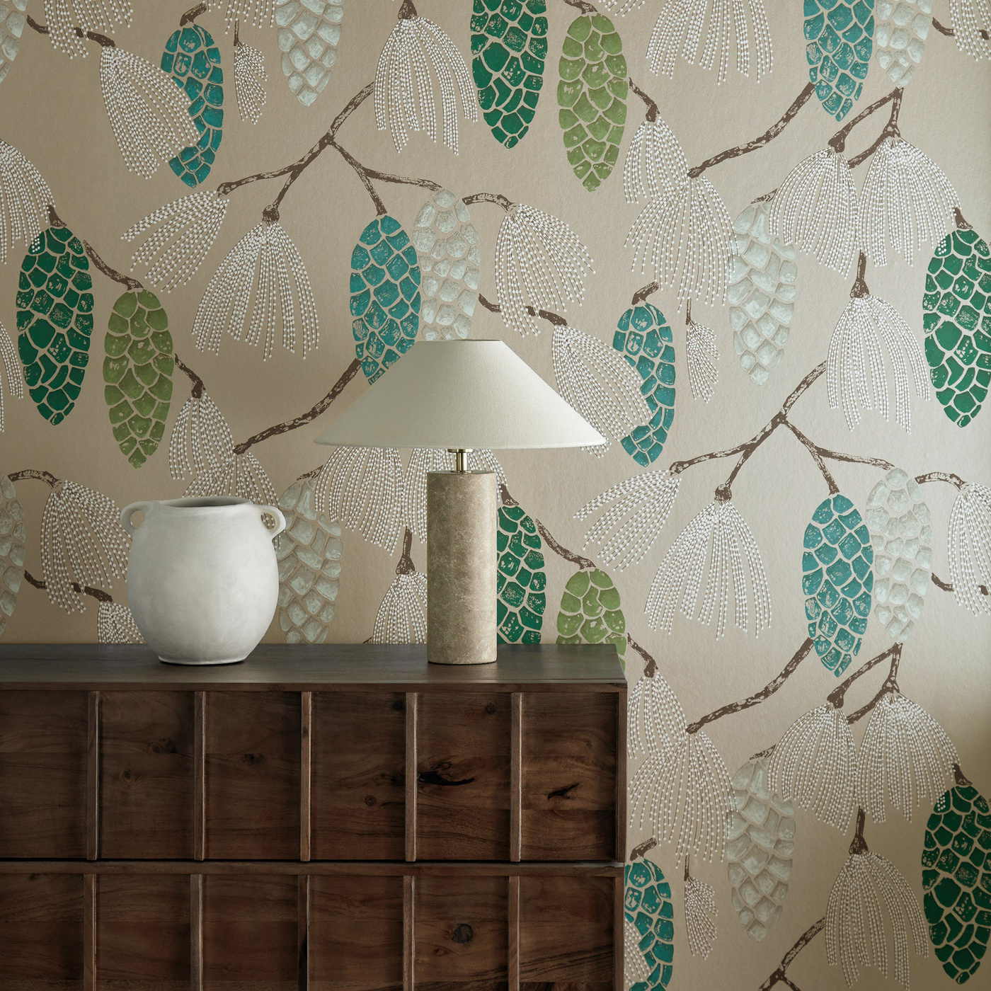Epitome Turquoise/Pea/Gilver Wallpaper by HAR